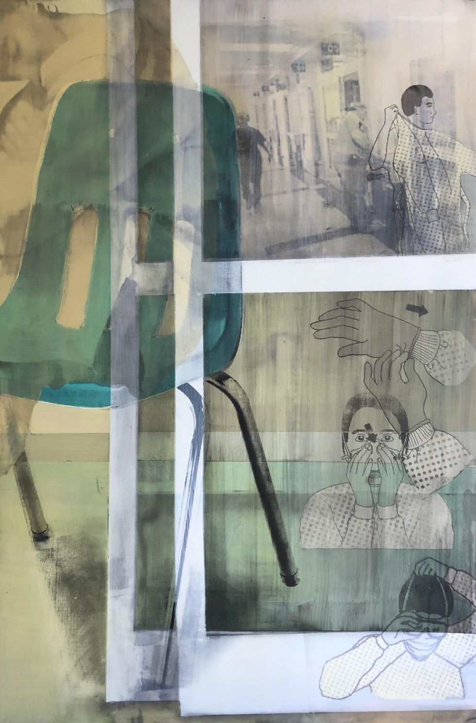 Screenprint: Waiting for a Bed, Emily Orzech
